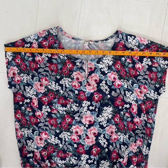 ZAVANNA Floral Women's Top Blue Red Pink White Spring Summer, Large - Picture 15 of 15